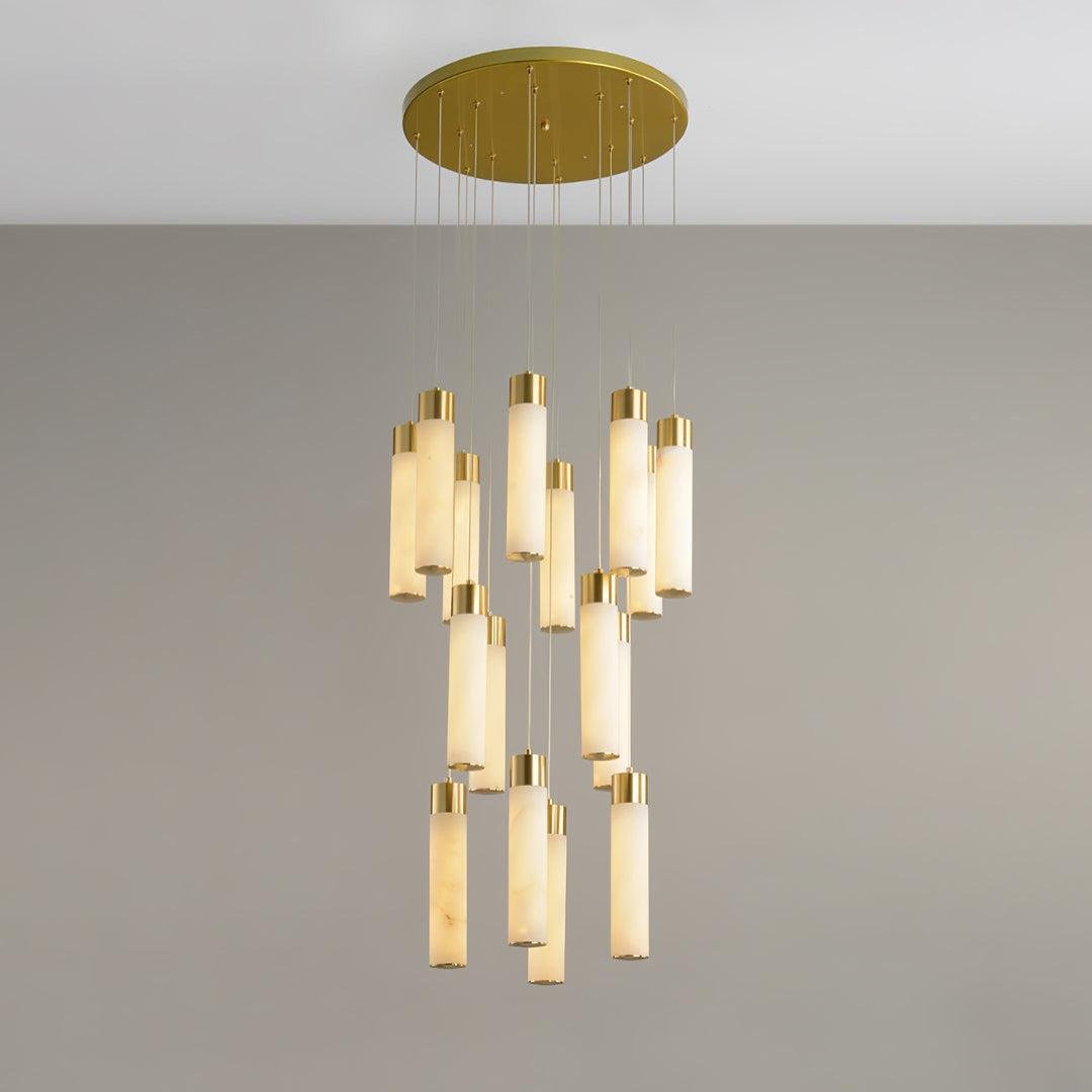 Celestial Alabaster Cascade Chandelier-Chandelier-Blushlighting-Dia 31.5″(50cm)-Gold-Blushlighting
