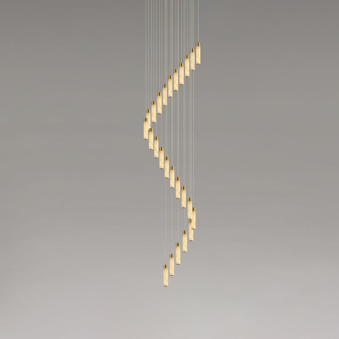 Celestial Alabaster Cascade Chandelier-Chandelier-Blushlighting-Dia 31.5″(80cm)-Gold-Blushlighting