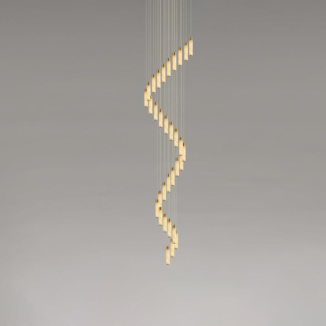 Celestial Alabaster Cascade Chandelier-Chandelier-Blushlighting-Dia 31.5″(100cm)-Gold-Blushlighting