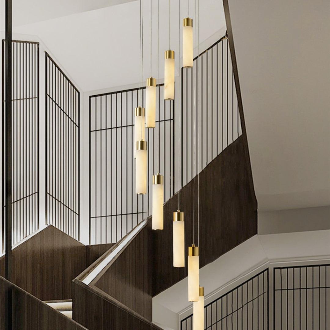Celestial Alabaster Cascade Chandelier-Chandelier-Blushlighting-Blushlighting