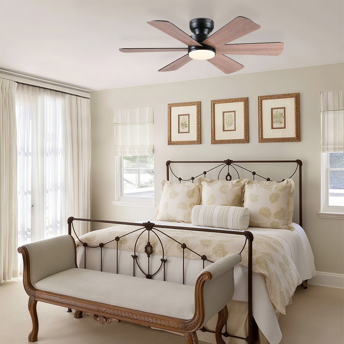 Celestial Wind Ceiling Fans with Lights - Wood GrainBlushlighting