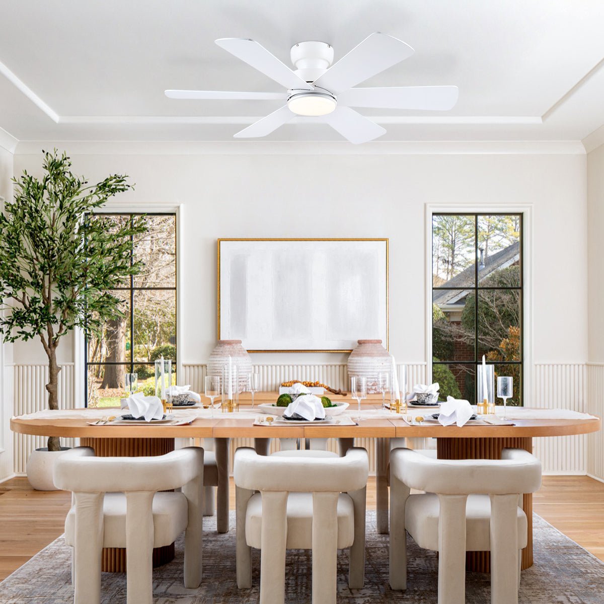 Celestial Wind Ceiling Fans with Lights - Wood GrainBlushlighting