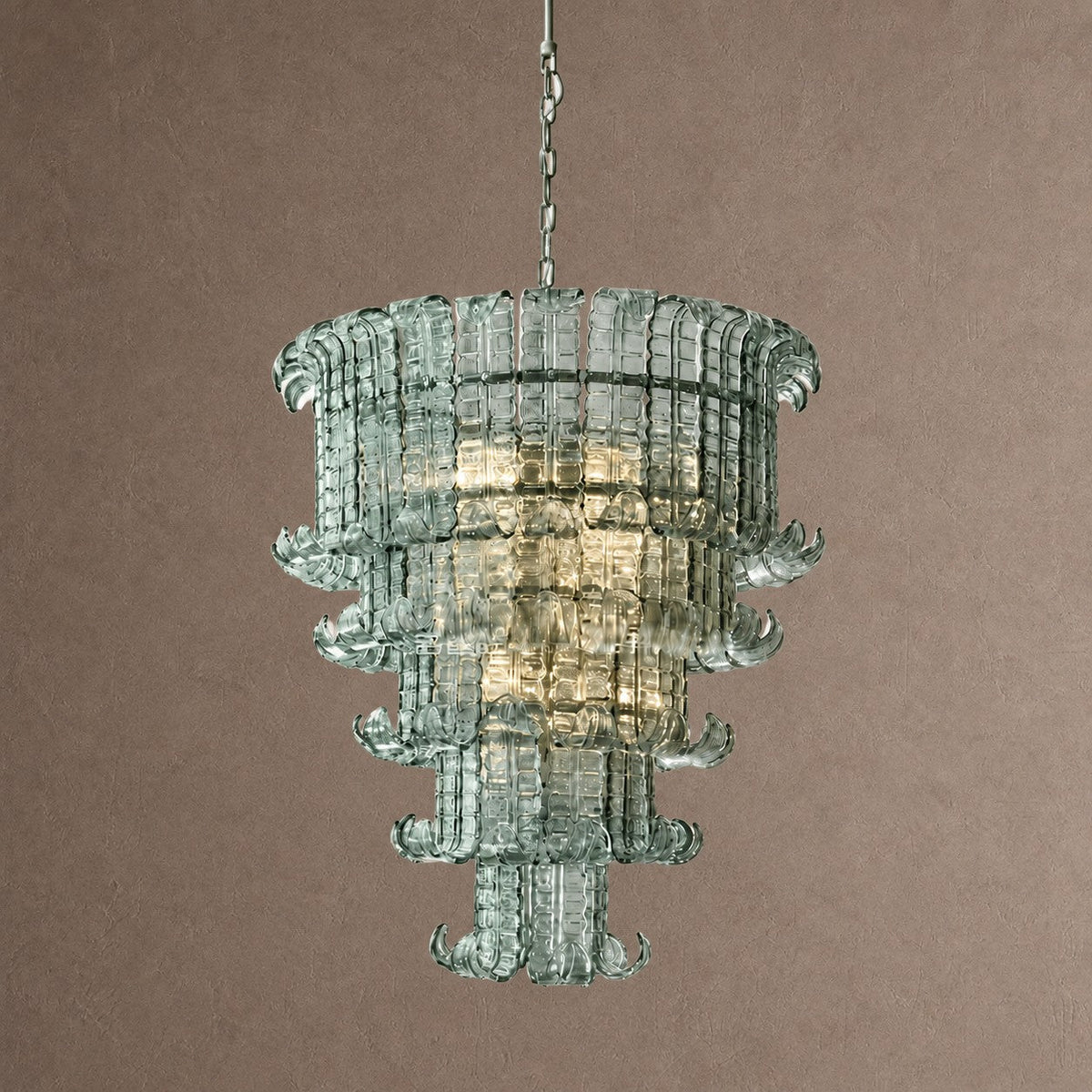 Celestine Glass Tiered Chandelier - Vintage greenBlushlighting