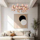Ceramic Blossom Flower Round Bedroom Chandelier-Chandeliers-Blushlighting