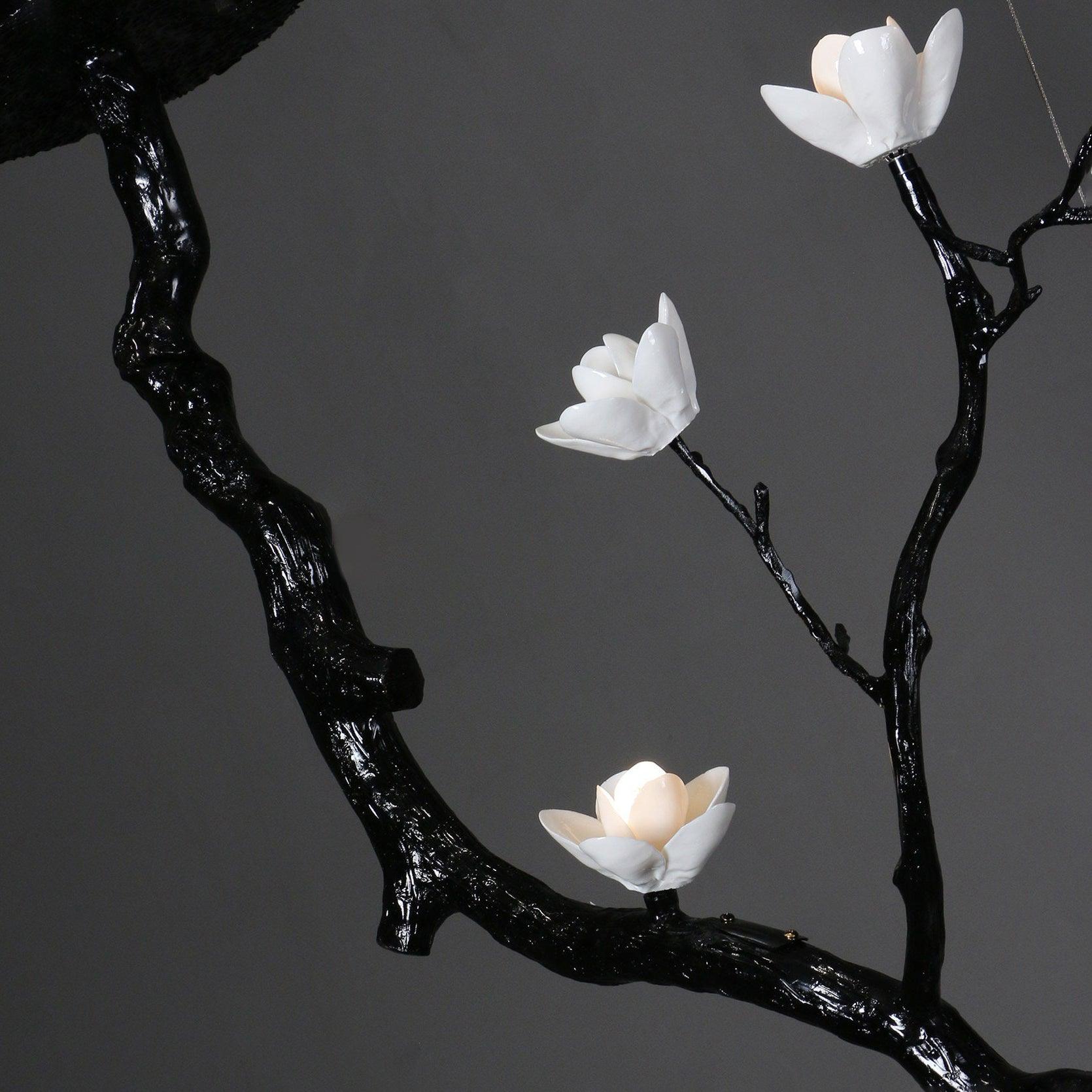 Ceramic Flower Chandelier - L 72.8″ x W 35.4″ x H 49.2″ / L 185cm x W 90cm x H 125cmBrass stained blackBlushlighting