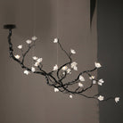 Ceramic Flower Chandelier - L 108″ x W 35.4″ x H 49.2″ / L 275cm x W 90cm x H 125cmBrass stained blackBlushlighting