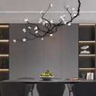 Ceramic Flower Chandelier - L 72.8″ x W 35.4″ x H 49.2″ / L 185cm x W 90cm x H 125cmBrass stained blackBlushlighting