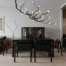 Ceramic Flower Chandelier - L 72.8″ x W 35.4″ x H 49.2″ / L 185cm x W 90cm x H 125cmBrass stained blackBlushlighting
