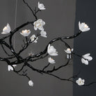 Ceramic Flower Chandelier - L 108″ x W 35.4″ x H 49.2″ / L 275cm x W 90cm x H 125cmBrass stained blackBlushlighting