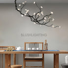 Ceramic Flower Chandelier - L 72.8″ x W 35.4″ x H 49.2″ / L 185cm x W 90cm x H 125cmBrass stained blackBlushlighting