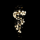 Ceramic Flower Chandelier in Artistic Brass Branch Design - D31.5"*H118.1"Warm LightBlushlighting