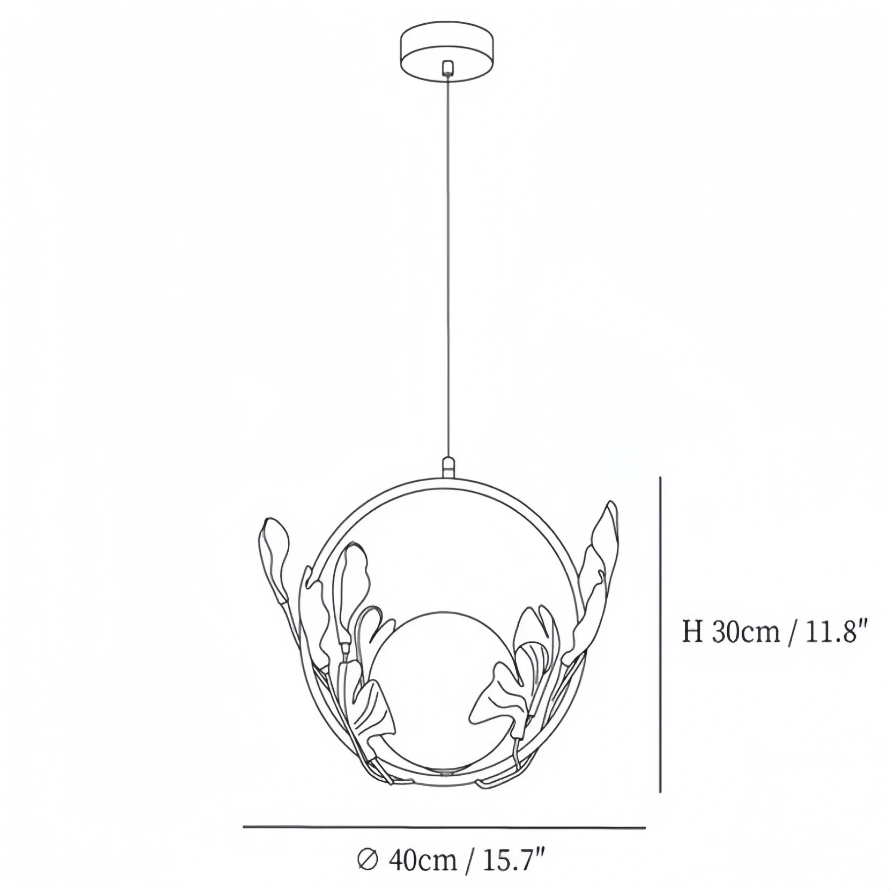 Ceramic Gingko Pendant Lamp-