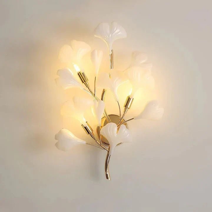 Ceramic Gingko Wall Lamp - Dia 40cm X H 60cmBlushlighting