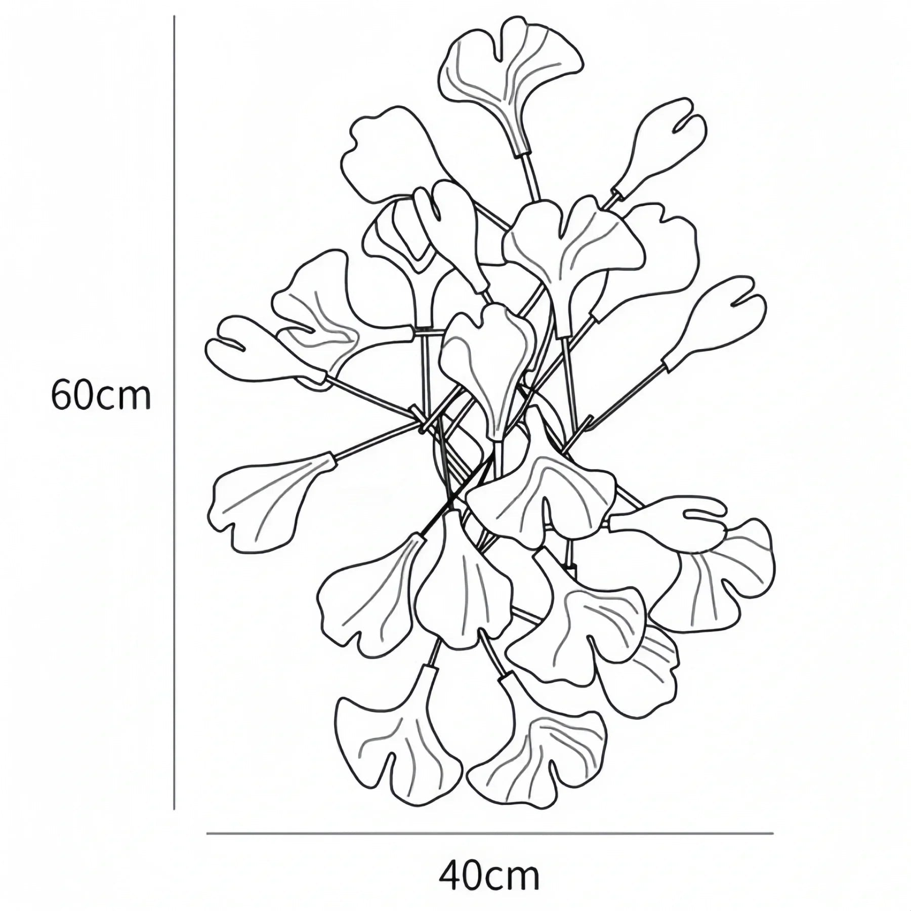 Ceramic Gingko Wall Lamp - Dia 35cm X H 50cmBlushlighting