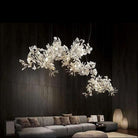 Ceramic Ginkgo Branch Chandelier Light - 60" LBlushlighting
