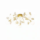 Ceramic Ginkgo Glass Ceiling Lamp-
