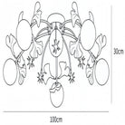 Ceramic Ginkgo Glass Ceiling Lamp - 6+5 Heads 39.4"X H 11.8"Blushlighting