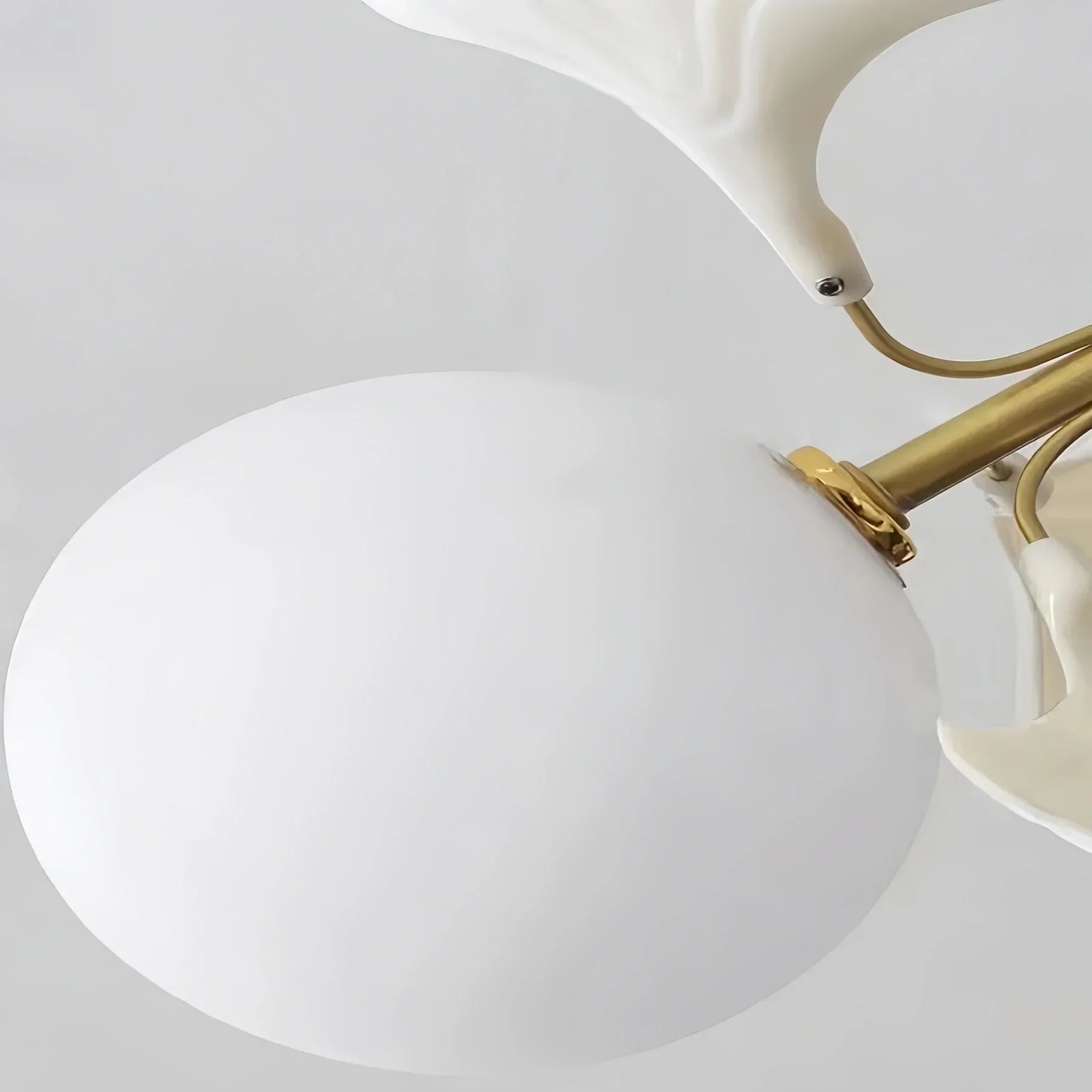 Ceramic Ginkgo Glass Ceiling Lamp - 7+6 Heads 39.4"X H 11.8"Blushlighting