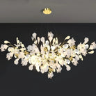 Ceramic Ginkgo Linear Branch Chandelier - All white leavesL120CM (L47¼")Blushlighting