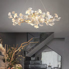 Ceramic Petal Modern Linear Branch Chandelier - 39.4" LBlushlighting