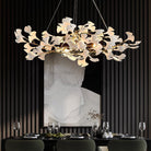 Ceramic Petal Modern Linear Branch Chandelier - 39.4" LBlushlighting