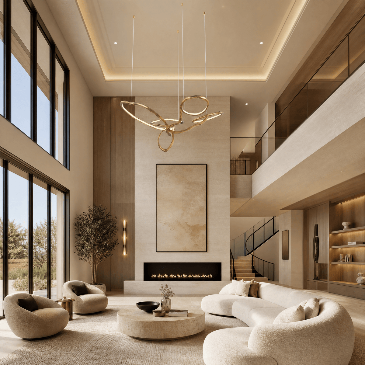 Cerchio Brass Ring Chandelier - Blushlighting