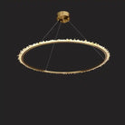 Cervine Modern Rock Crystal Ring Round Chandelier Cluster - Blushlighting