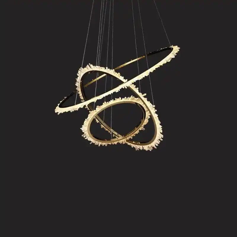 Cervine Modern Rock Crystal Ring Round Chandelier Cluster - 14.7" D+23.6" D+31.5" DBlushlighting