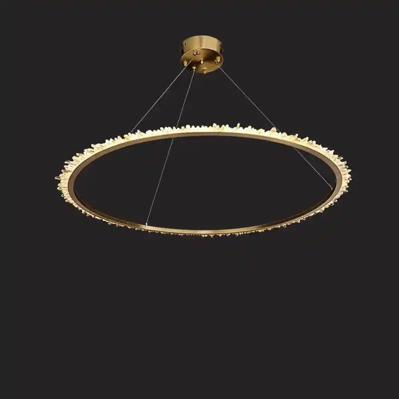 Cervine Modern Rock Crystal Ring Round Chandelier Cluster - 23.6" DBlushlighting