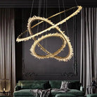 Cervine Modern Rock Crystal Ring Round Chandelier Cluster - Blushlighting