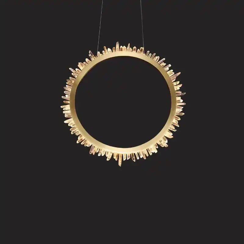 Cervine Modern Rock Crystal Ring Round Chandelier Cluster - 14.7" DBlushlighting