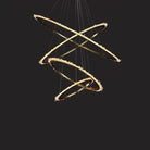 Cervine Modern Rock Crystal Ring Round Chandelier Cluster - Blushlighting