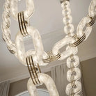 Chain Alabaster Link Chandelier - ∅ 39.4″ x H 98.4″Gold & WhiteBlushlighting