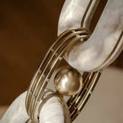 Chain Alabaster Link Chandelier - ∅ 39.4″ x H 98.4″Gold & WhiteBlushlighting
