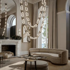 Chain Alabaster Link Chandelier - ∅ 39.4″ x H 98.4″Gold & WhiteBlushlighting