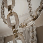 Chain Alabaster Link Chandelier - ∅ 39.4″ x H 98.4″Gold & WhiteBlushlighting