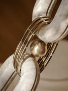 Chain Link Chandelier - ∅ 19.7″ x H 59.1″Gold & WhiteWarm LightBlushlighting