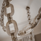 Chain Link Chandelier - ∅ 19.7″ x H 59.1″Gold & WhiteWarm LightBlushlighting
