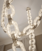 Chain Link Chandelier - ∅ 19.7″ x H 59.1″Gold & WhiteWarm LightBlushlighting