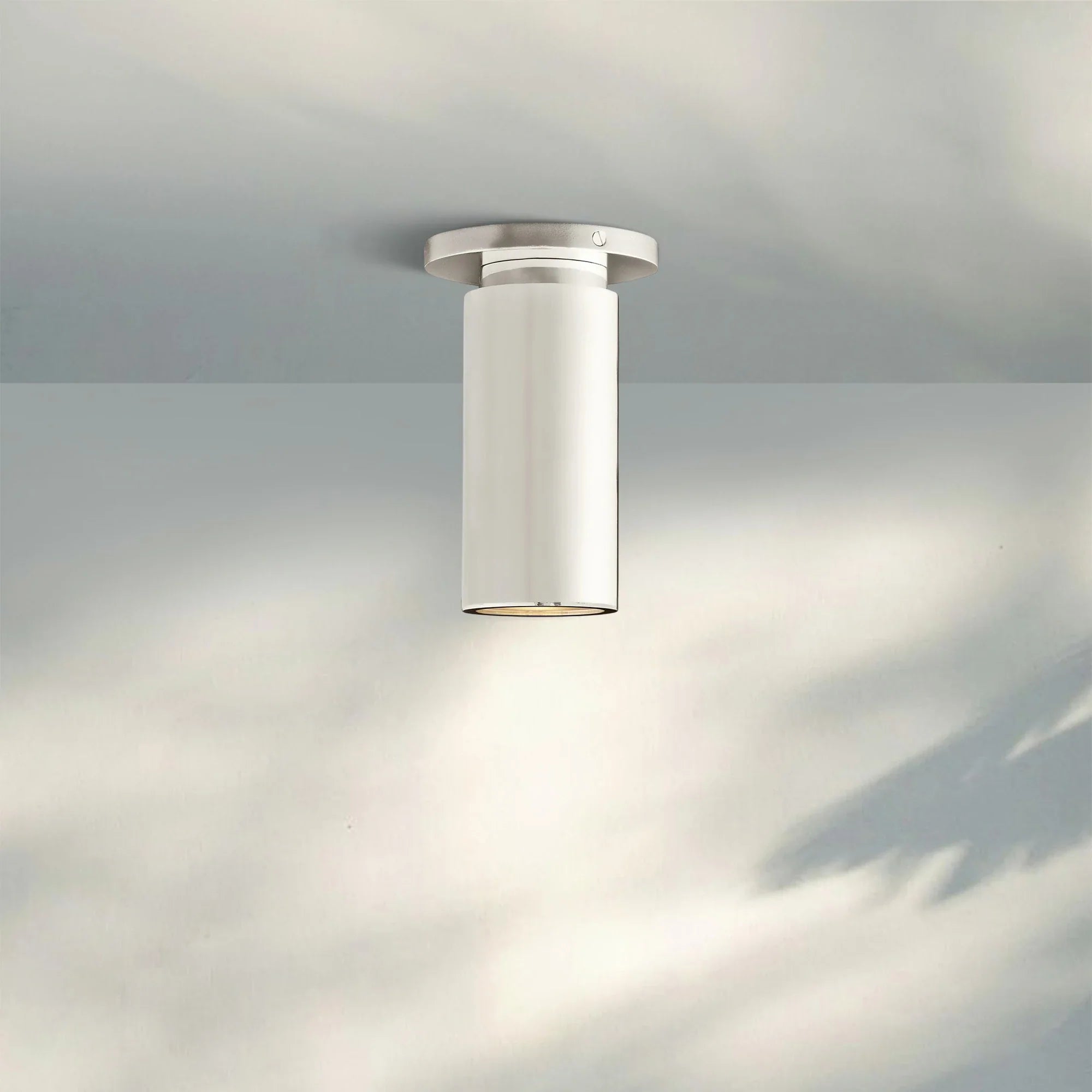 Champeau Flushmount Spotlight 7″H-Polished Nickel-