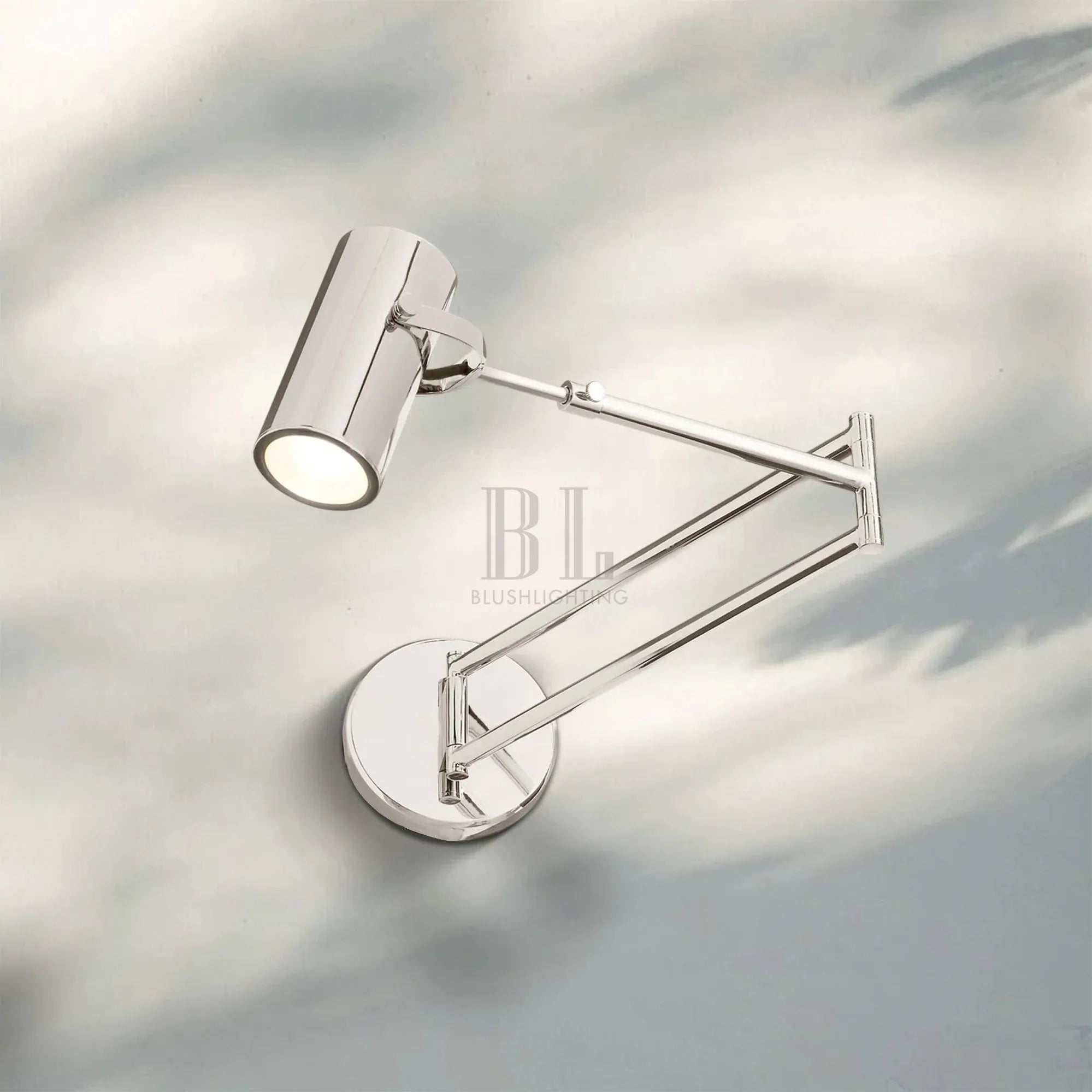 Champeau Swing-Arm Wall Sconce-Polished Nickel-