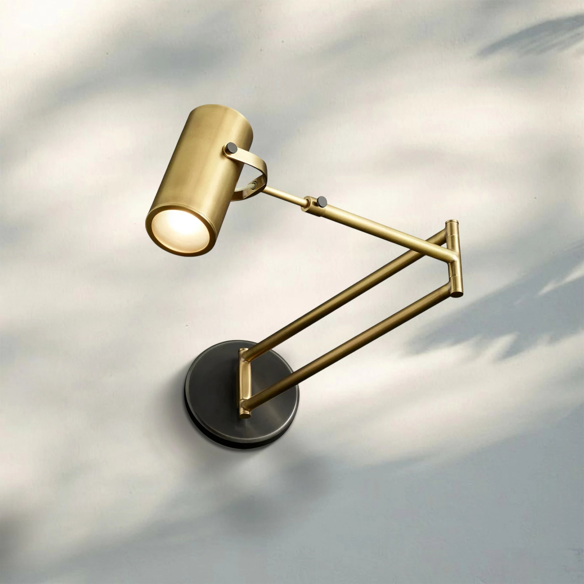 Champeau Swing-Arm Wall Sconce-Brass-