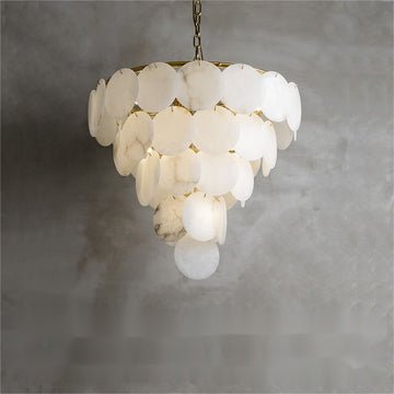 Charlene Marble Multi - Tier Round Chandelier - 5 LayerBlushlighting