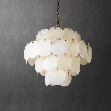 Charlene Marble Multi-Tier Round Chandelier-Chandelier-Blushlighting