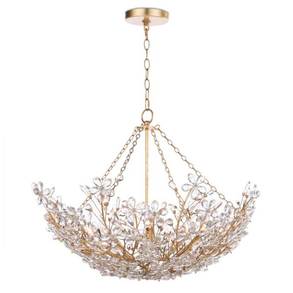 Cherish 6 Lights Round Chandelier-chandeliers for dining room,chandeliers for stairways,chandeliers for foyer,chandeliers for bedrooms,chandeliers for kitchen,chandeliers for living room-Blushlighting-Gold-Blushlighting