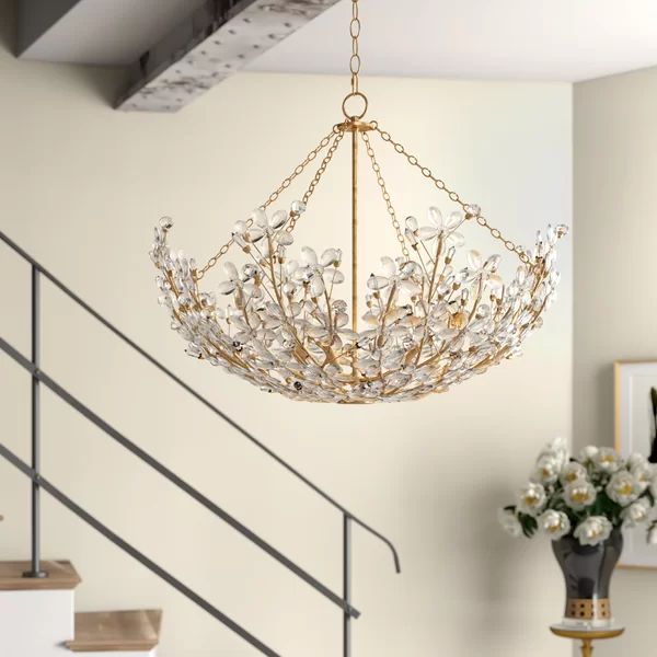 Cherish 6 Lights Round Chandelier-chandeliers for dining room,chandeliers for stairways,chandeliers for foyer,chandeliers for bedrooms,chandeliers for kitchen,chandeliers for living room-Blushlighting-Blushlighting