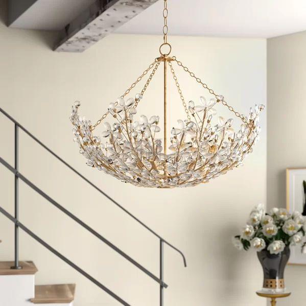 Cherish 6 Lights Round Chandelier - GoldBlushlighting