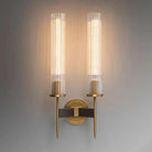 Chevelle Double Sconce, Modern Solid Brass Glass Wall Lamp - Blushlighting