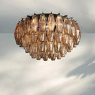 Chiare Glass Round Flush Mount 17" 24‘’-17''-Bronze-Smoke