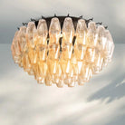 Chiare Glass Round Flush Mount 17" 24‘’-24''-Bronze-Clear